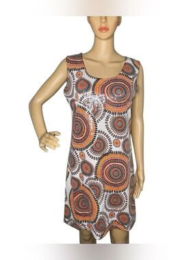 Adore Sequin Sleeveless Retro Shift Dress Orange Tan Black Turquoise White Med
